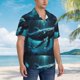 thumbnail image 3 of Fotbe Vintage Blue Pattern Whale Camisa Hawaiana para Hombre Unisex – Camisa Casual de Verano con Botones de Manga Corta de Algodón y Lino,X-Large, 3 of 7