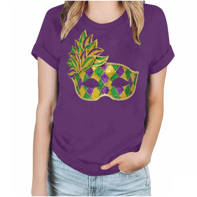 Fiudx Camisas de Mujer Camiseta de Manga Corta con Cuello Redondo y Estampado Informal a La Moda para Mujer