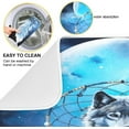 thumbnail image 2 of Wolf Dream Catcher Dish Drying Mat for Kitchen Counter, Ultra Absorbent Reversible Microfiber Dishes Drying Rack Pad Heat-resistant Mats 16x18in Home Decor, 2 of 7