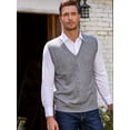 thumbnail image 2 of Spring and Autumn New Men's V-neck Knitted Sweater Vest Solid Color Vest Sleeveless Pullover, 2 of 10