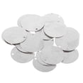 thumbnail image 2 of 20x Metal plano redondo en blanco etiqueta de moneda grabado estampado colgante Platino Zulema Colgante de latón con etiquetas en blanco, 2 of 7