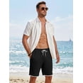 thumbnail image 4 of COOFANDY Mens Casual Shorts Cotton Drawstring 9 inch Waffle Shorts Stretch Elastic Waist Summer Beach Lounge Sweat Shorts, 4 of 6