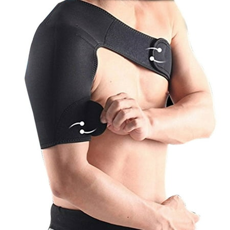 

Adjustable Shoulder Support Protective Gear Shoulder Pad Belt for Sports - Right Shoulder (Black)