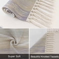 thumbnail image 5 of Bedroom Rug Carpet 3'x 5', Purple Grey Washable Floor Carpet with Tassels, Farmhouse Gray Barn Wooden Vintage Striped Elegant Soft Floor Rug Mat for Patio, Balcony, Laundry, Room Decor, 5 of 9