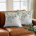 thumbnail image 3 of Green Eucalyptus Throw Pillow Cover Leaf Red Fruit Rustic Watercolor Botanical Cotton Linen Cushion Cover Throw Pillow Case with Invisible Zipper for Couch Sofa Bed Chair Car 18x18 Inch, 3 of 14