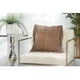 thumbnail image 3 of Mina Victory Couture Nat Hide Fringe Borders Beige 18" x 18" Throw Pillow, 3 of 3