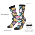 thumbnail image 4 of Rateoe Colorful Alpaca for Women Casual Calf Socks - Cute Crew Socks - Thin Soft Above Ankle Socks Size 5-11, 4 of 6