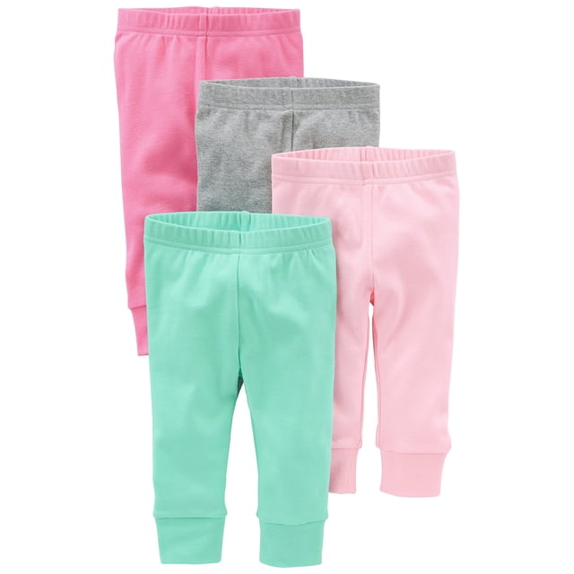 Pantalones Simple Joys de Carter's Baby Girls de 18 meses, paquete de 4