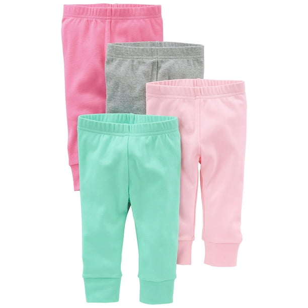 Pantalones Simple Joys de Carter's Baby Girls de 18 meses, paquete de 4