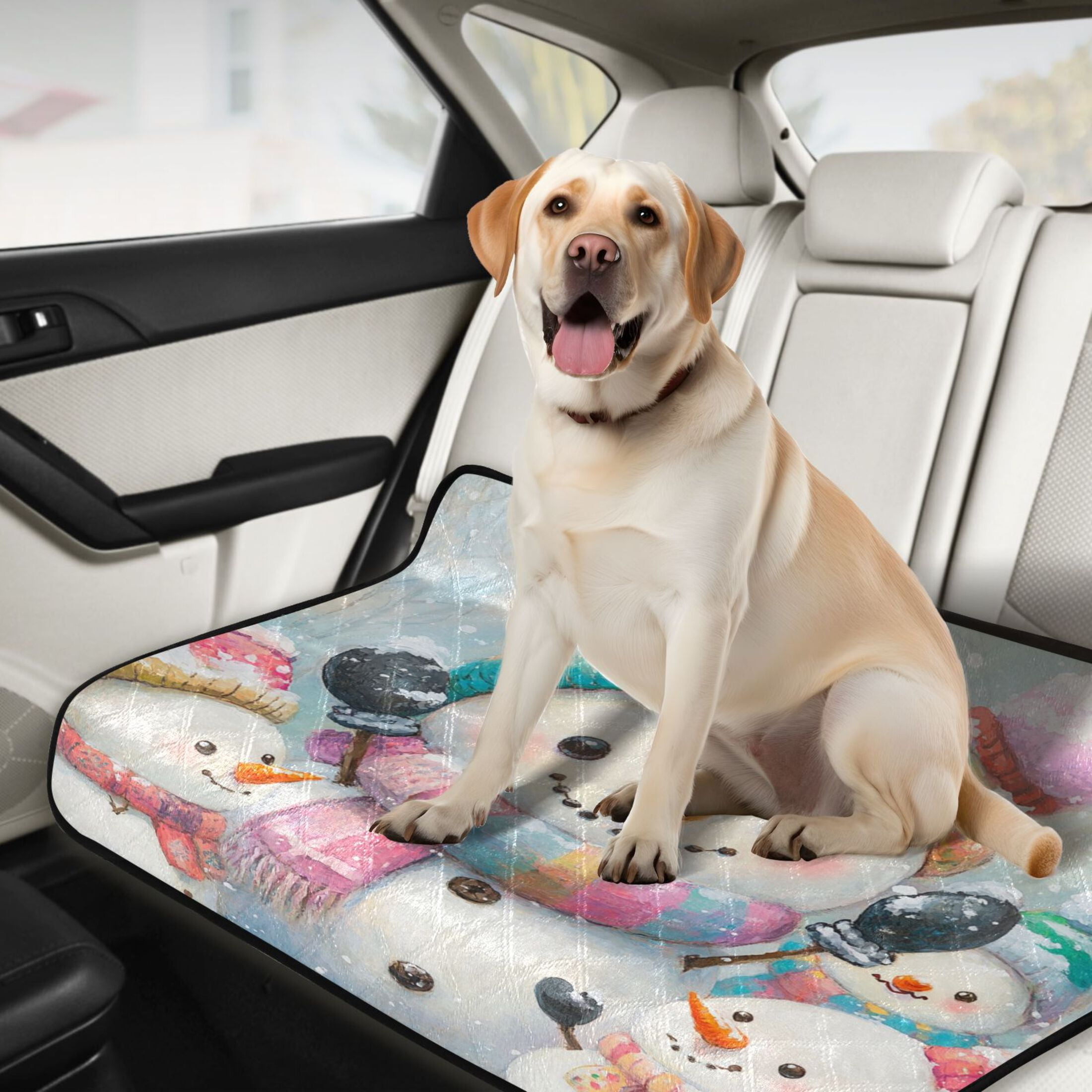 Qxltty Snowman Party Cat litter Pads Pet Set of 2 Diaper Mats Center Anti-leakage Layer Absorbent Soft and Comfortable