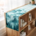 thumbnail image 6 of Table Runners 70 Inches Long Dress Scarves, Teal Mountain Farmhouse Coffee/Dining/Kitchen Table Decor, Holiday Table Runner, Misty Forest Nature Woodland Pine Tree Landscape 13x70 Inch, 6 of 9