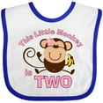 thumbnail image 3 of Inktastic Little Monkey Girl 2nd Birthday Girls Baby Bib, 3 of 4