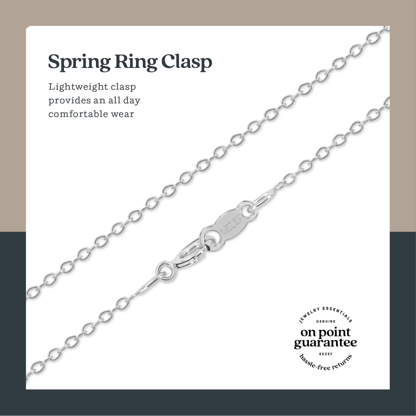 Kezef Silver Chain Necklace for Women, 925 Sterling Silver 1mm Cable Chain, 20 Inch, Spring-Ring Clasp, Made in Italy