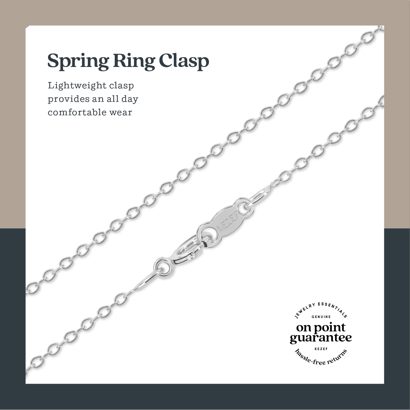 Kezef 925 Sterling Silver Cable Chain Necklace, 20 Inch photo 3