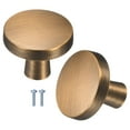 thumbnail image 1 of Uxcell 2-Pack Perillas de Gabinete de Satinado Cepillado, 1-1/5" Redondas Modernas de Aleación de Zinc [Marrón Amarillo], 1 of 6