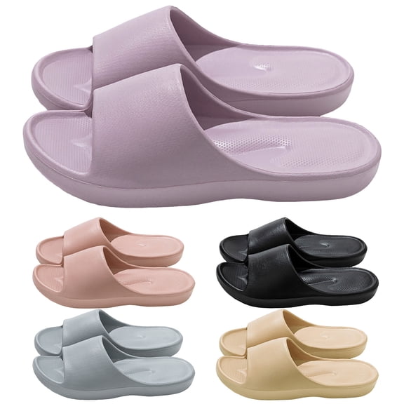 Modstep Shower Shoes for Men Women with Arch Support Bathroom Massage Slippers Non Slip Summer Comfortable Indoor Shoes size 7.5 Black