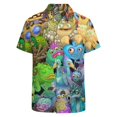 thumbnail image 3 of My Singing Monsters Game Men's Casual Button-Down Shirts Summer Short Sleeve Tee Shirt Daily Hawaiian Beach Shirt Top With Pocket, 3 of 9