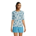 thumbnail image 3 of Lands' End Women's Petite Crew Neck Elbow Sleeve Rash Guard UPF 50 Sun Protection Modest Swim Tee, 3 of 3