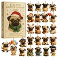 thumbnail image 2 of FUN PUG ADVENT CALENDAR 2025-2D Flat Acrylic 24-Piece Christmas Mystery Box Set with Airplane Case, Funny Holiday Countdown Calendar for Kids & Adults Christmas Decorations, 2 of 9