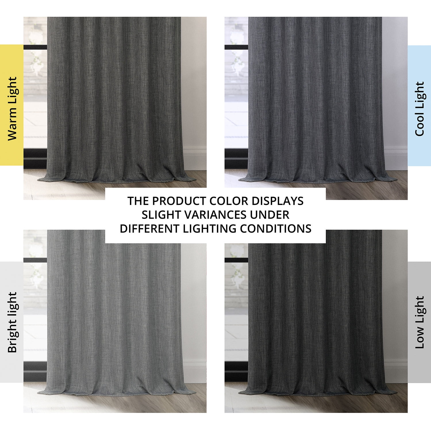 HPD Half Price Drapes Dark Gravel Grommet Faux Linen Room Darkening Curtains for Bedroom & Living Room Curtains (1 Panel), Door & Window Curtains 120 inches long, Grommet Curtains, 50W X 120L