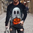 thumbnail image 2 of Raeneomay Long Sleeve Shirts for Men Fashionable Men's Printed Top With Long Sleeved Round Neck and Smiling Face Printed Top/Shirt, 2 of 5