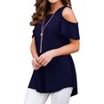 thumbnail image 1 of Sonducket Blusa informal de manga corta con cuello y hombros descubiertos para mujer Prendas para la parte del cuerpo dieciocho Sonducket AP003083-15, 1 of 5