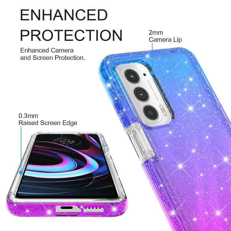 Samsung Galaxy S23 Plus Case, Rosebono Hybrid Glitter Sparkle Transparent Colorful Gradient TPU Skin Cover Protection Case for Samsung Galaxy S23 Plus