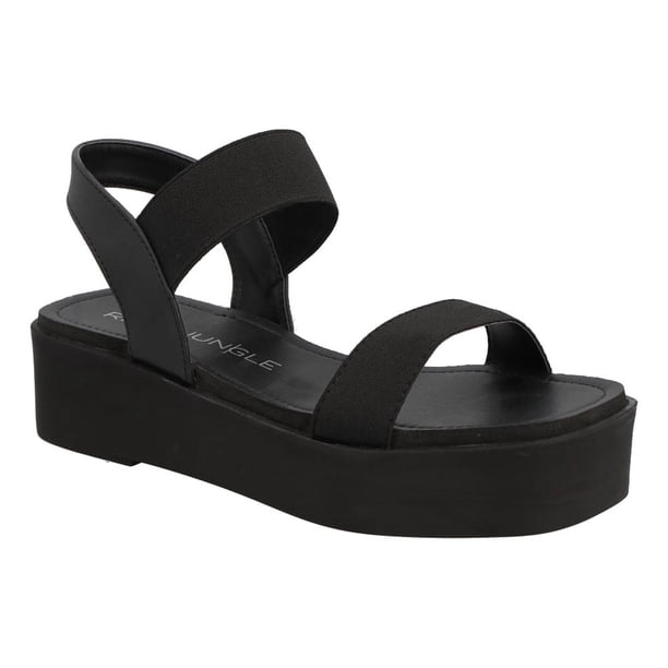 Sandalia Mujer Real Jungle Plataforma Textil Casual Ajustable Ligera Comoda Urbana negro 25 REAL JUNGLE 8501
