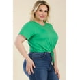 thumbnail image 5 of Plus Size Tie Front Drawstring Short Sleeve Crop Top, 5 of 5