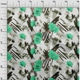 thumbnail image 2 of oneOone Polyester Lycra Green Fabric Geometric & Rose Floral Fabric For Sewing Printed Craft Fabric By The Yard 56 Inch Wide, 2 of 4