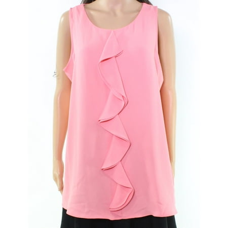 Cascade Sleeveless - Alfani NEW Pink Rose Women's Size 12 Cascade Ruffle Scoop Neck Blouse