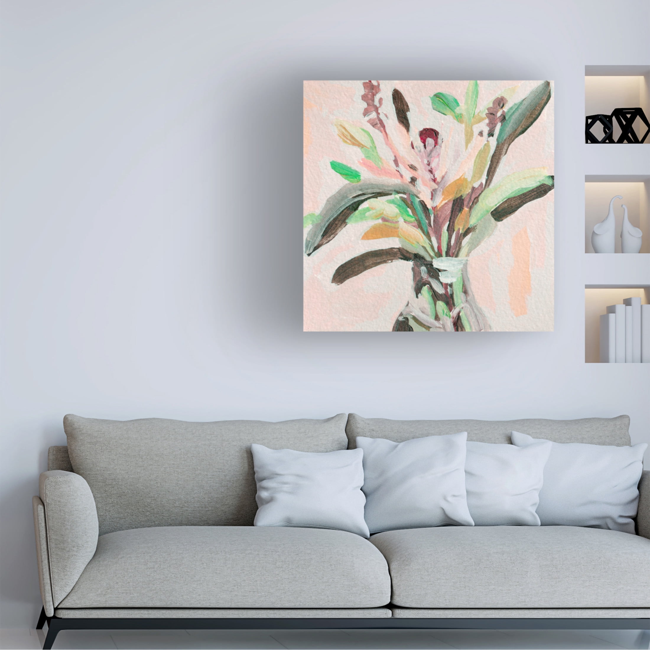 Canvas Wall Art - Melissa Wang 'Glass Bouquet II' Wall Art for Living Room, Bedroom, or Office Décor by Trademark Fine Art - 35 x 35 Inches