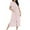 Pink, variant on Zipper Striped Long Nightgowns for Women 2025 Trendy Color Block Short Sleeve Night Dress Sleepwear with Pockets