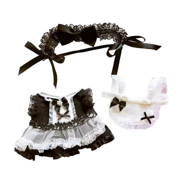 Traje de mucama para muñecas, accesorios para fotos, accesorios para muñecas de peluche, lindo atuendo para muñecas, cómodo Para muñeca de 20cm