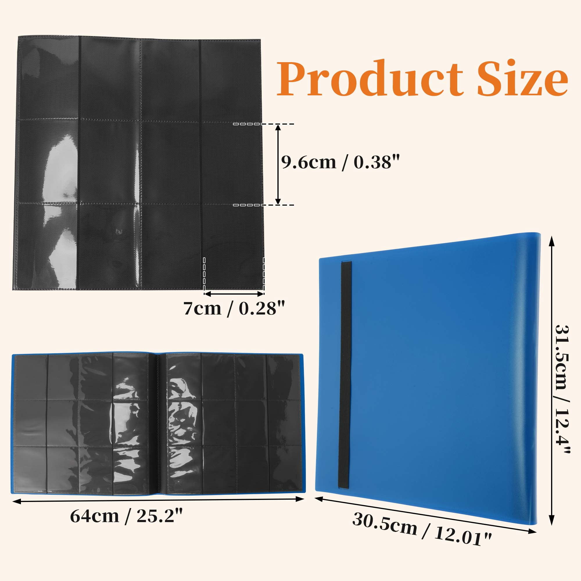 Unique Bargains Card Binder with 12 Pockets and 20 Pages for 480 Card Capacity ["Light Blue"]