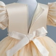 thumbnail image 5 of Formal Prom Dresses for Little Girls Size 0-5 Toddlers Kids Cute Short Puffed Sleeve Crewneck Solid A-Line Birthday Party Performance Dress, 5 of 5