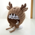 thumbnail image 4 of DHFJKG Adorable Baby Christmas Reindeer Beanie Ear Warmer Hat For Toddler 0-2 Years Old Festive Xmas Kawaii Hats, 4 of 5