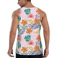 thumbnail image 3 of Fotbe Tropical Plants Pattern Men's Quick Dry Workout Tank Top Gym Muscle Tee Fitness Bodybuilding Sleeveless T Shirt Breathable Workout Shirt-4X-Large, 3 of 9