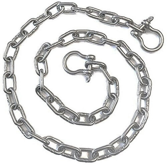 Stainless Steel 316 Anchor Chain 1/4" or 6mm By 4' Long with Quality Shackles