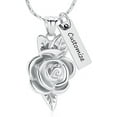 thumbnail image 2 of Eternal Rose Cremation Jewelry for Ashes Rose Flower Pendant Memorial Urn Necklace Stainless Steel Ashes Keepsake, 2 of 7