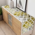 thumbnail image 4 of Yellow Morocco Table Runner - 60 Inch Long, Kitchen Dining Table Runner Dresser Scarves, Retro Grey Foil Painting Grunge Tribal Farmhouse Decor for Coffee Tables Wedding Party Banquet, 4 of 8