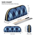thumbnail image 2 of Leather Semi-Circular Storage Bag 7.5×2.6×1.4in Single Pocket Design Semi-Circular Shape Can Be Used As A Storage Pen Makeup Bag Argyle Plaid Dimgray_1, 2 of 7