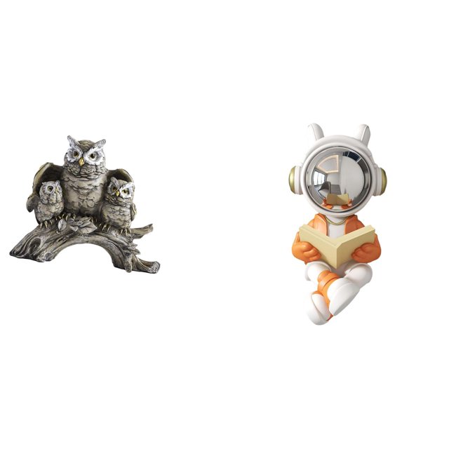 Figuras de búho,Figuras de búho,animales artificiales,artesanías,decoración del hogar,Estatua del astronauta,Figura decorativa espacial de estatua de astronauta,Escultura de figura de