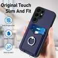 thumbnail image 5 of Allytechgroup Samsung Galaxy S22 Ultra Wallet Case for Women Men, Premium PU Leather Shockproof Hand Wrist Slim Fit Back Cover Phone Case for Samsung Galaxy S22 Ultra, Blue, 5 of 6