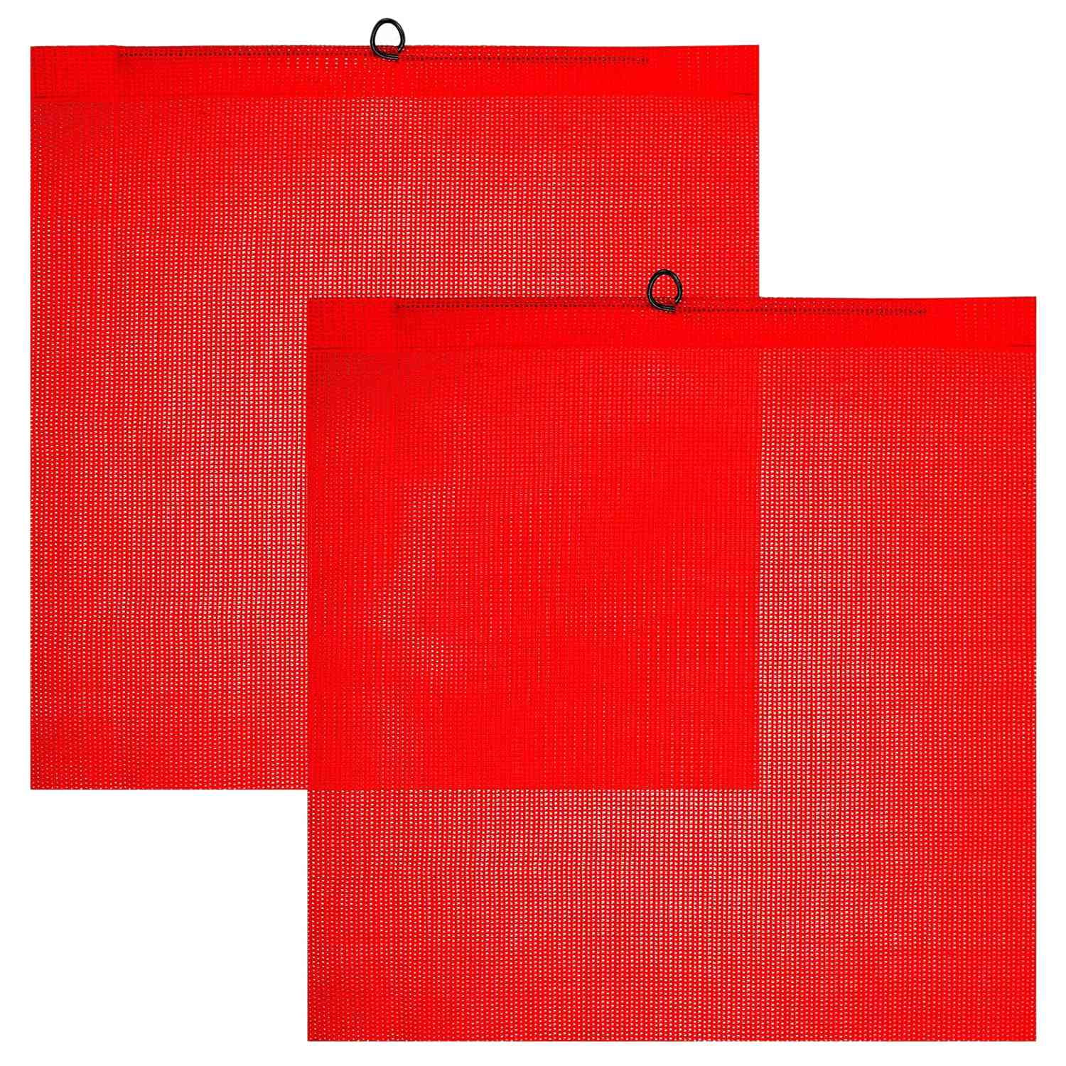 2Pcs 18X18 Inch Safety Flags With Wire Safety Flag Warning Flag Red