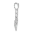 thumbnail image 2 of Sterling Silver Polished & Textured Hearts Pendant Charm, 2 of 4