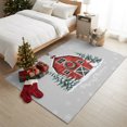 thumbnail image 5 of Merry Christmas Washable Area Rug 4 x 6 ft Winter Red Barn Pine Trees Snowman Gray Soft Non‑Slip Rugs Stain Repellent Indoor Mats for Living‑Room, Guest Bedroom, Casual Dining Room, 5 of 9