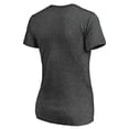thumbnail image 3 of Women's Heathered Charcoal Los Angeles Angels Team Logo Lockup V-Neck T-Shirt, 3 of 3