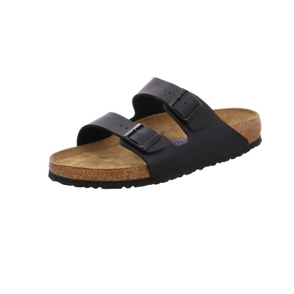 Birkenstock Women's Arizona Soft Footbed, Black Birko-Flor, 45 Regular EU