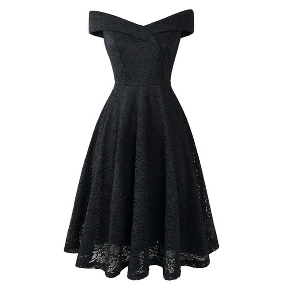 Njagoc3 Womens Sleeveless Off - Shoulder Fit & Flare Dress, A - Line Formal Gown, Date Night & Celebration Wear